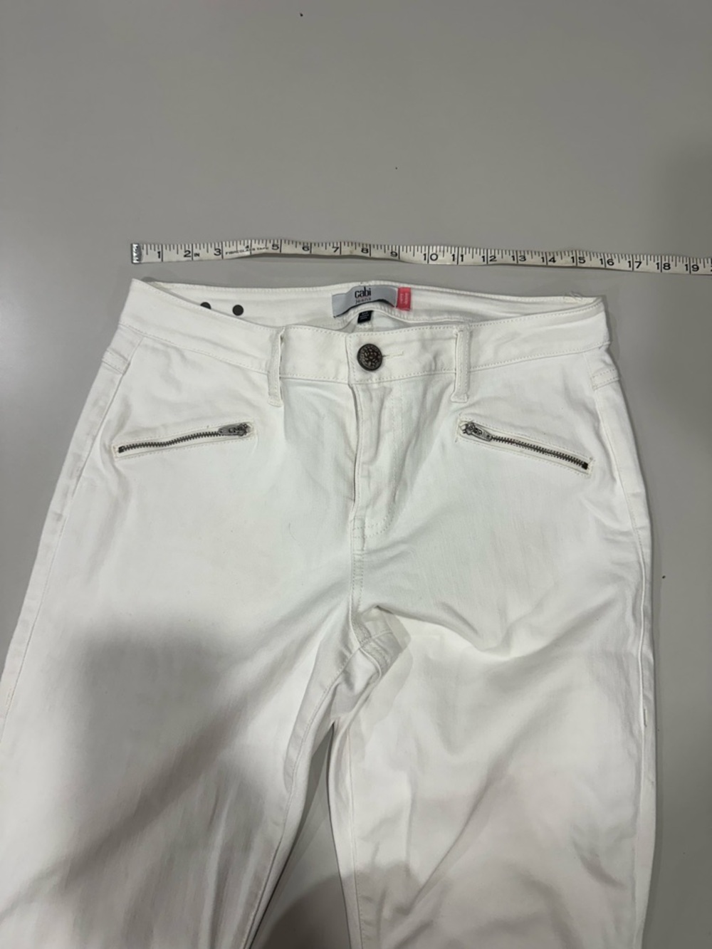 CAbi White Skinny Jeans with Zip Pocket Detail - Picture 3 of 5